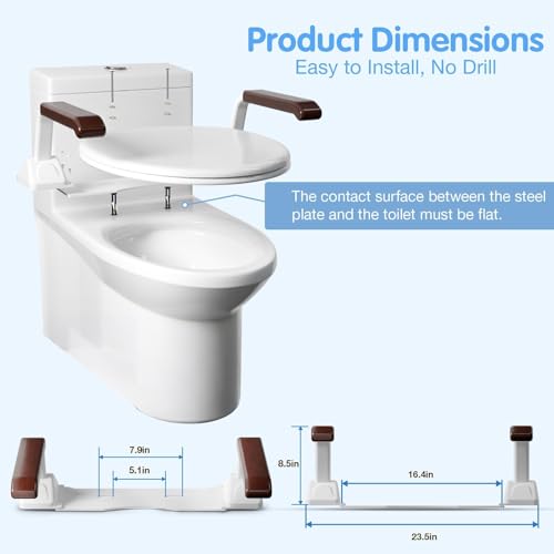 Toilet Safety Rails for Seniors（520lbs (206.4 Ounce)