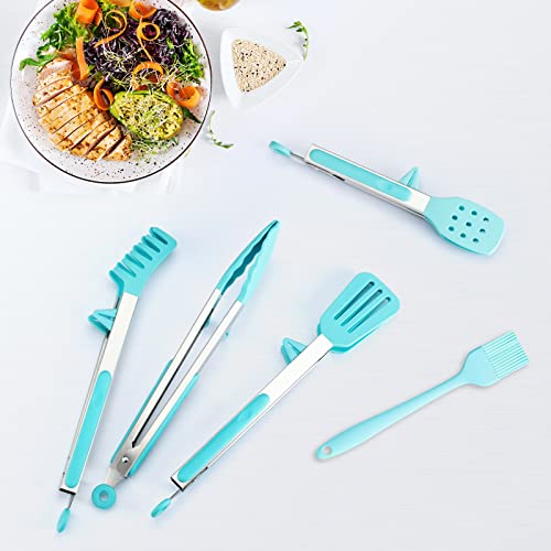 5 Pack Kitchen Tongs for Cooking with Silicone Tip (5 Count)