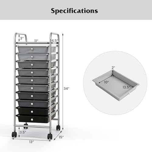 10 Drawer Storage Cart w