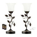 Set of 2 Touch Bedside Vintage Lamps with 2 USB C+A (2 Count)
