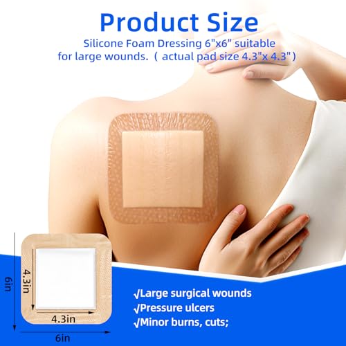 Silicone Foam Dressing 6"x6" 10 Count