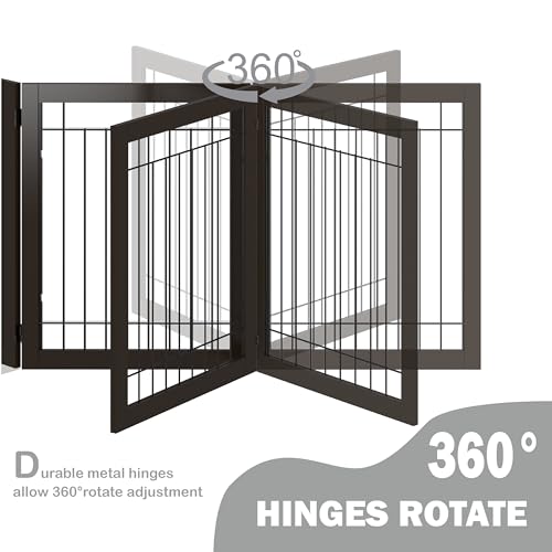 Freestanding Foldable Dog Gate Indoor with Door