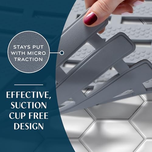 31"x15" Weighted Non Slip Bath Mat for Textured Tubs