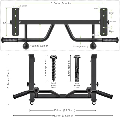 24" Ceiling Mounted Pull Up Bar