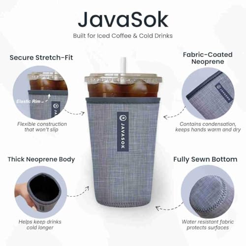JavaSok Iced Coffee & Cold Soda Insulated Neoprene Cup Sleeve