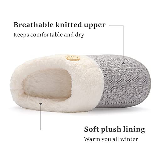 Womens Slipper Warm Comfy Memory Foam House Slippers Knitted Shoes Faux Fur Lined Anti