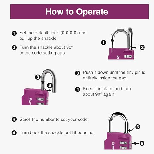 1 Pack Combination Lock Locker 4 Digits Combo Padlock Gym Red
