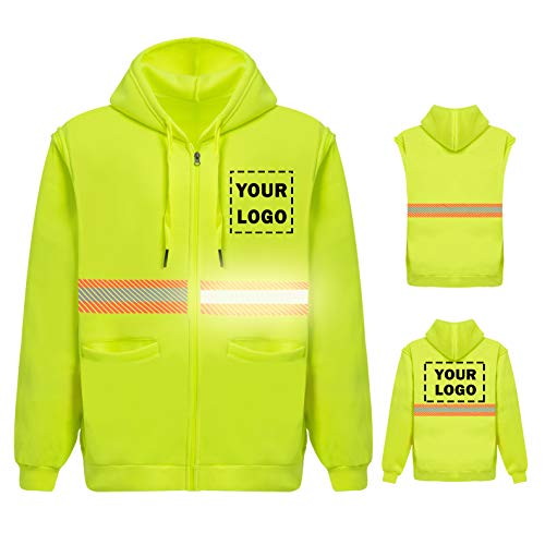 High Visibility Reflective Safety Hoodie Jacket With Removable Sleeves Hi Vis Outdoor Protective Workwear Unisex