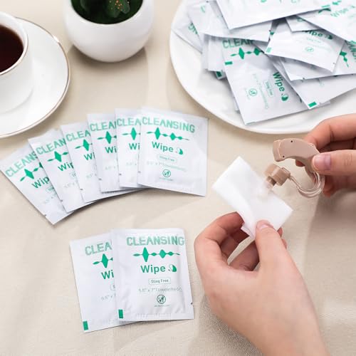 200 Count Hearing Aid Wipes Individually Wrapped Cleaning Towelettes Phone Laptop Cleaner Wipes for Earwax Earbuds Sweat Earmold Earplugs in Ear Monitors Clean Removal