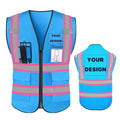 High Visibility Reflective Safety Vest with Pockets Custom Your Logo Safety Workwear