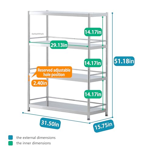 Stainless Shelving with Guardrails