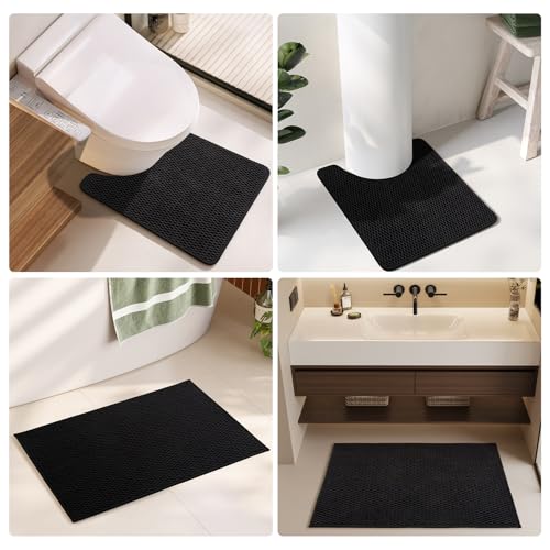 Black Toilet Rug (480 sq in)