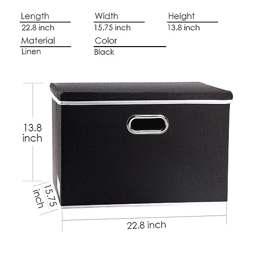 Extra Large Collapsible Storage Bins with Lids [3 (3 Count)