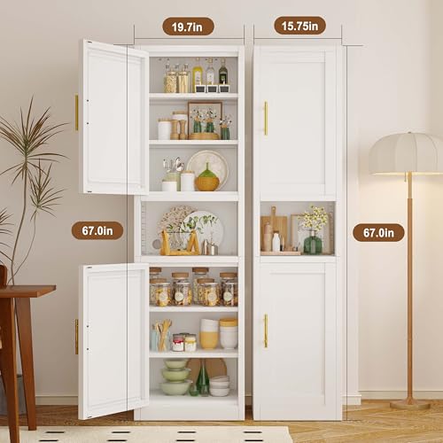 67" Tall Narrow Bathroom Cabinet