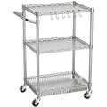 3 Tier Rolling Utility Metal Carts with Wheels Heavy Duty Cart 750Lbs