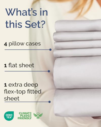 Extra Deep Flex Top Split Head King Sheet Set