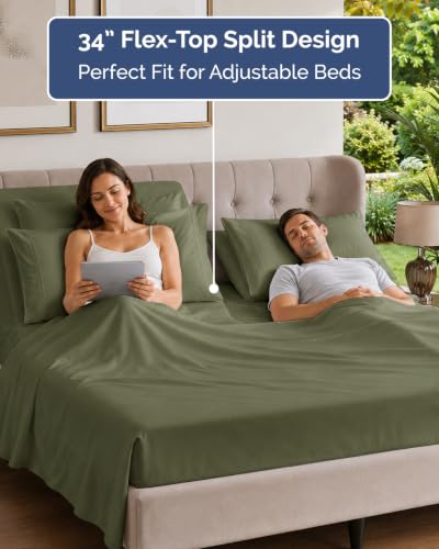 Flex Top Split Head King 6 Piece Sheet Set