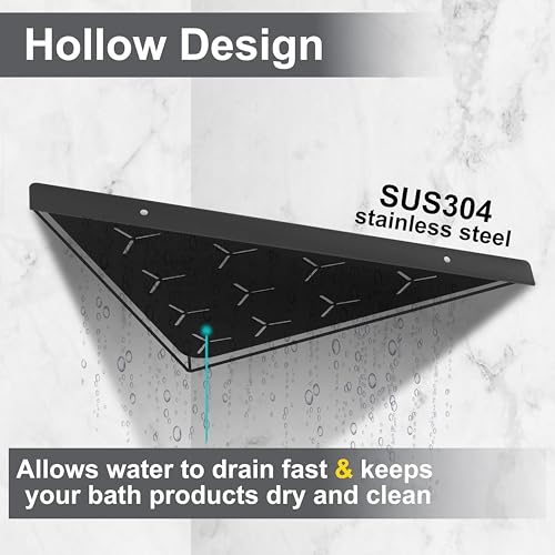 Bathroom Corner Shelf 11" Slot Design Recessed Shower Shelves for Tiled Wall