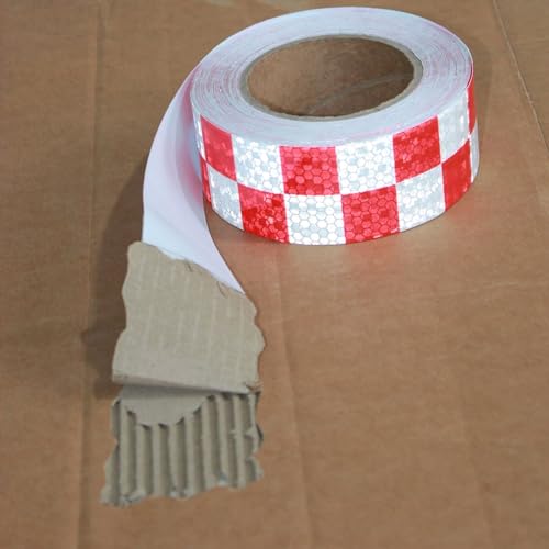 Red and White Reflective Tape 2 inch X 66 feet X 10 Rolls