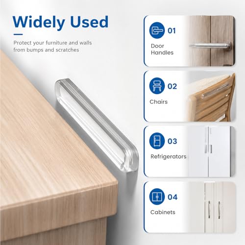 Clear Silicone Furniture Pads 10PCS Cabinet Bumpers Protection (10 Count)