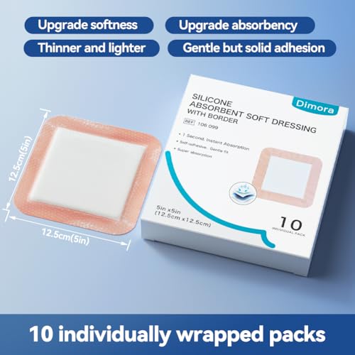 Silicone Super Absorbent Wound Dressings (10 Count)