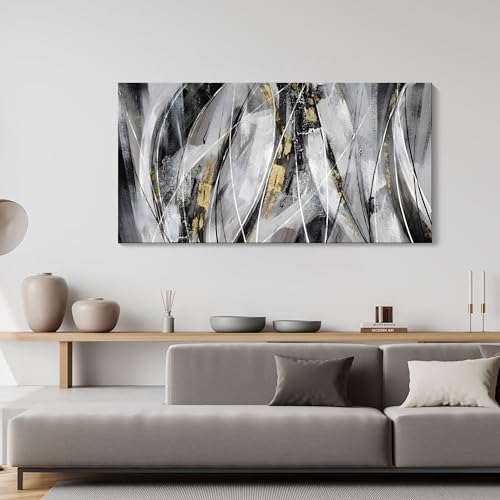 Black and Gold Abstract Wall Art