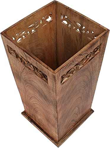 Antique Wooden Umbrella Stand & Walking Cane Holder for Home