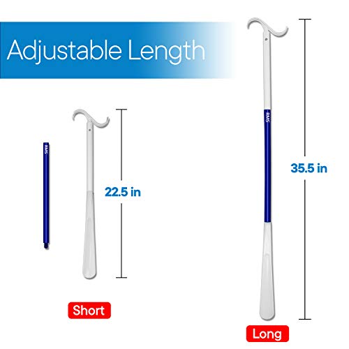 35.5 Inch Extra Long Dressing Stick with Sock Remover and Shoe Horn