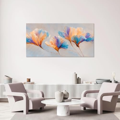 Leaves Canvas Wall Art Decor 24"X48" Abstract Colorful Wall Art For Bedroom