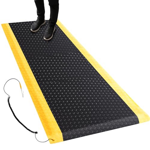 1 Pack 3'x5' ESD Anti Fatigue Mat with Ground Wire
