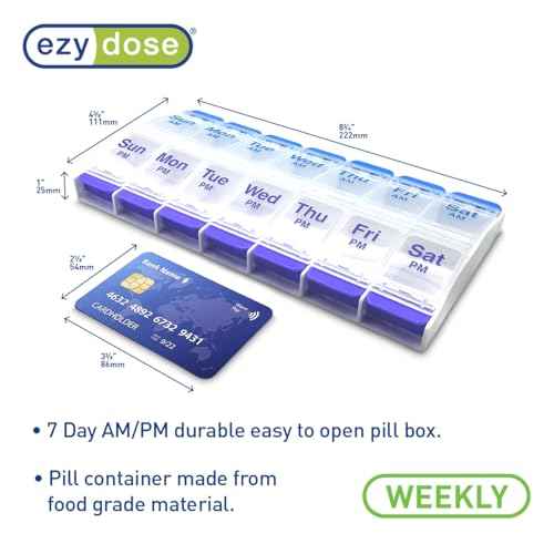 Weekly (7-Day) AM/PM Pill Organizer, X-Large Case, Blue/Purple