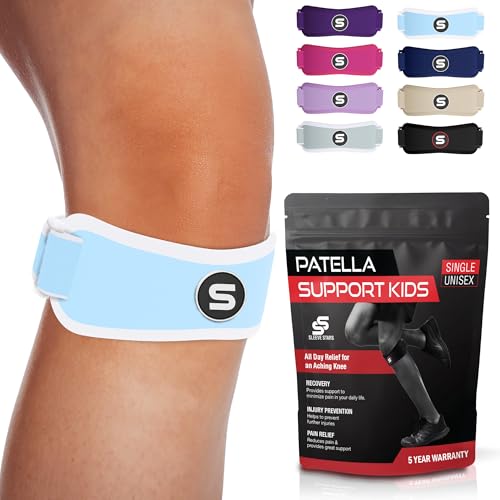 Sleeve Stars Swedish Brand Patellar Tendon Support Strap for Women & Men Effective Osgood Schlatter Knee Brace Youth & Kids Knee Brace with 3 Adjustable Length fits 7"