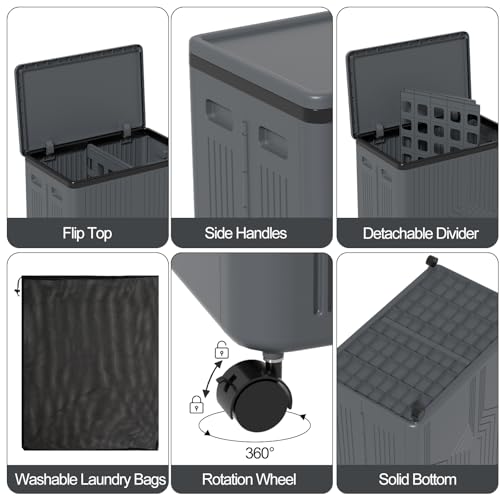 120L 2 Section Laundry Hamper