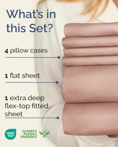 Extra Deep Flex Top Split Head King Sheet Set
