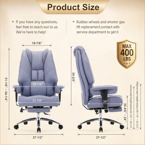 DJ.Wang Big and Tall Office Chair 400lbs