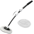 15° Curved Car Wash Brush with Long Handle 43" Microfiber Cleaning Mop Telescopic Extension Pole for Caravan RV Truck Auto SUV Wheel Boat Exterior 2 in1 Carwash Duster Scratch Free