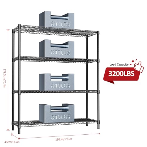 4 Tier Metal Garage Shelving (4 Count)