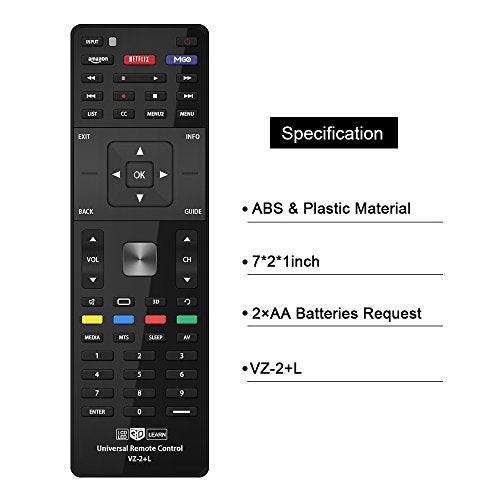 Universal TV Remote for Almost All Vizio LED LCD 3D Smart E Series TV Smart Internet Apps with Amazon