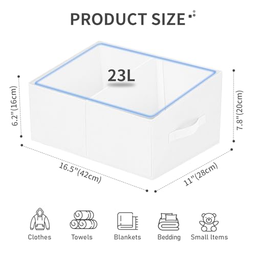 Large Closet Shelf Organizer Bins 8 Packs with Handles and Divider (8 Count)