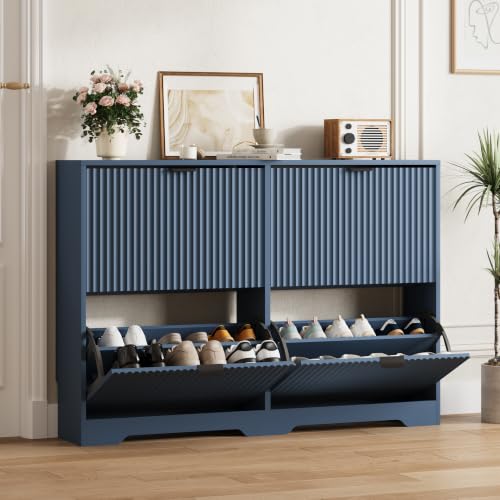 Shoe Cabinet Storage for Entryway with 4 Flip Drawer
