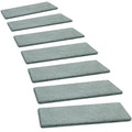 Ultra Plush Carpet Stair Treads 8 x 30 Inch Light Gray 7 Pcs (11.67 Sq Ft)