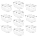 10 Pack Clear Stackable Storage Bins with Lids and Handles (10 Count)