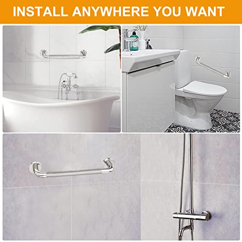 2 Pack 18 inch Shower Grab Bar with Knurled Anti