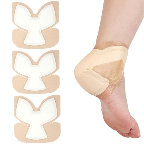 Heel Bordered Silicone Foam Dressing Waterproof Adhesive Sacral Bandages with Absorbent Padding for Elbow Wrist Foot Pressure Bed Sore Hip Knee Replacement Surgery 8.26"x8.26" 3 Pack (3 Count)