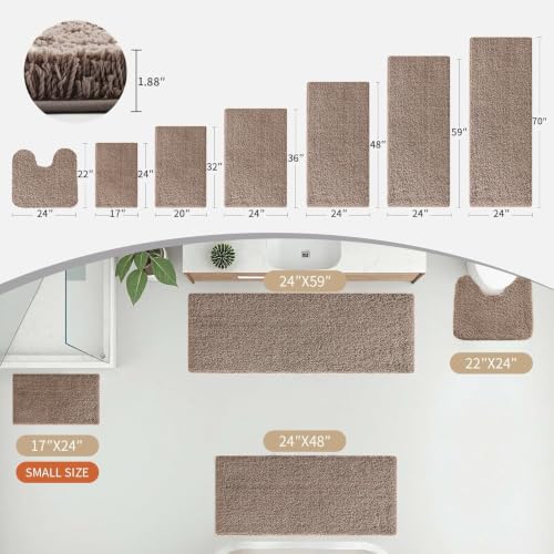 Taupe Grey Bathroom Rug 24x48