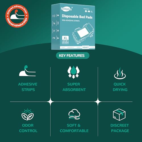 Disposable Bed Pads with Adhesive Strip 30" x 36" (30 Count)