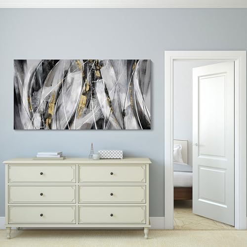 Black and Gold Abstract Wall Art