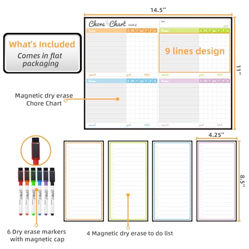 Magnetic Dry Erase Chore Chart for Fridge