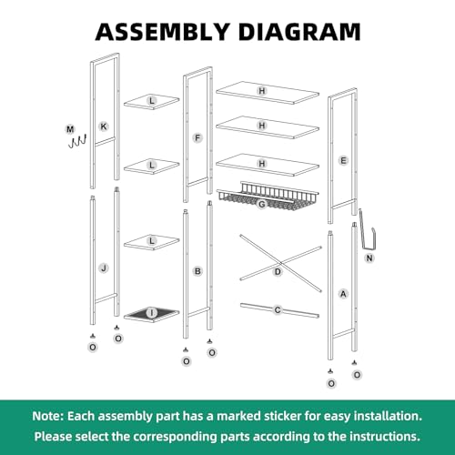 8 Tier Over The Toilet Storage with Side Rack