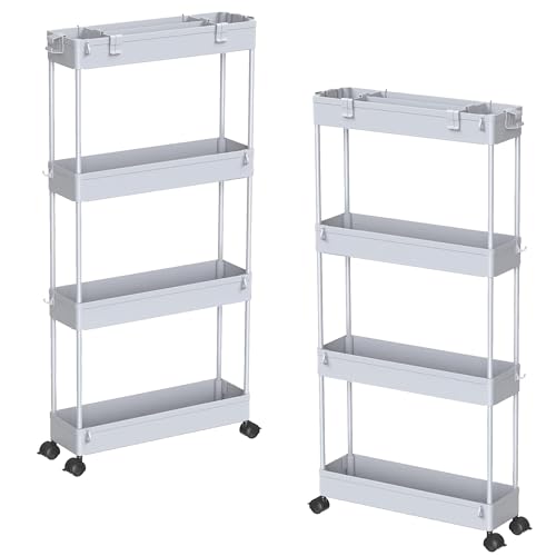 2 piece Set Slim Storage Cart 3 Tier (2 Count)